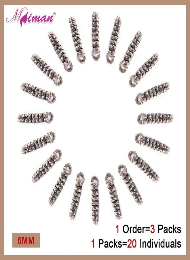 ميمان مجموعة MIMAN من 3 قطع من وصلات الشعر الكروشيه القصيرة المجعدة بطول 10 بوصات للنساء ذوات البشرة السمراء، ضفائر كروشيه حلزونية 6 مم، وصلات شعر صناعية لتسريحة شعر موهوك أفرو مضفرة يمكنكِ صنعها بنفسك (رمادي فضي مختلط بالأسود). - Image 3